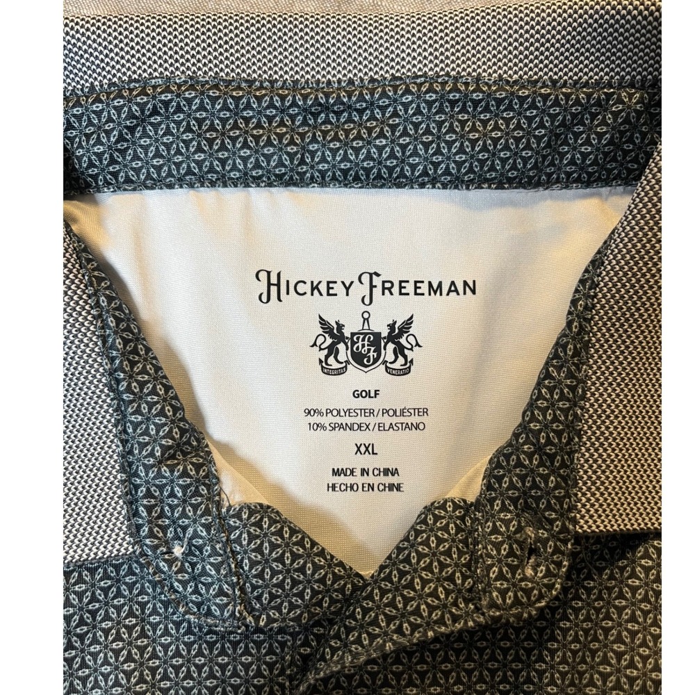 Hickey Freeman Golf Mens XXL Polo Shirt Gray Geometric Print HEST861C0001 XXL - Picture 8 of 10